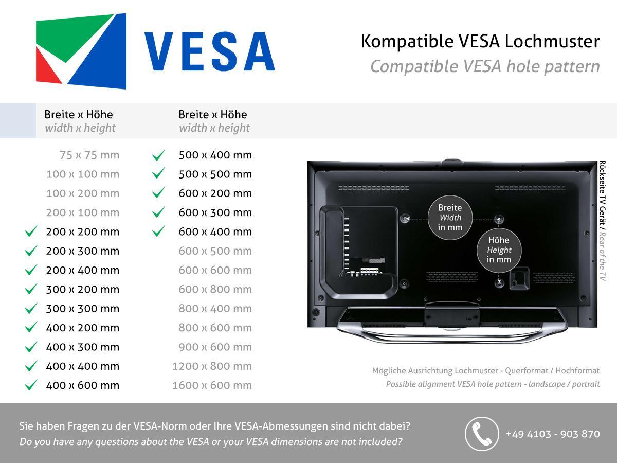 MonLines MWH015B höhenverstellbarer LCD TV Wandhalter bis 60" VESA Standard