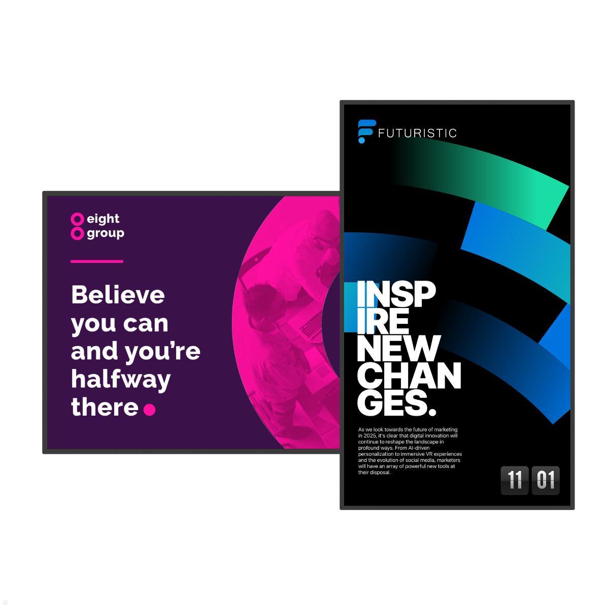 Clevertouch CL Pro Serie Commercial Display 75” (12975CLPRO), Displayausrichtung Clevertouch CL Pro Serie Commercial Display 75” (12975CLPRO), Displayausrichtung