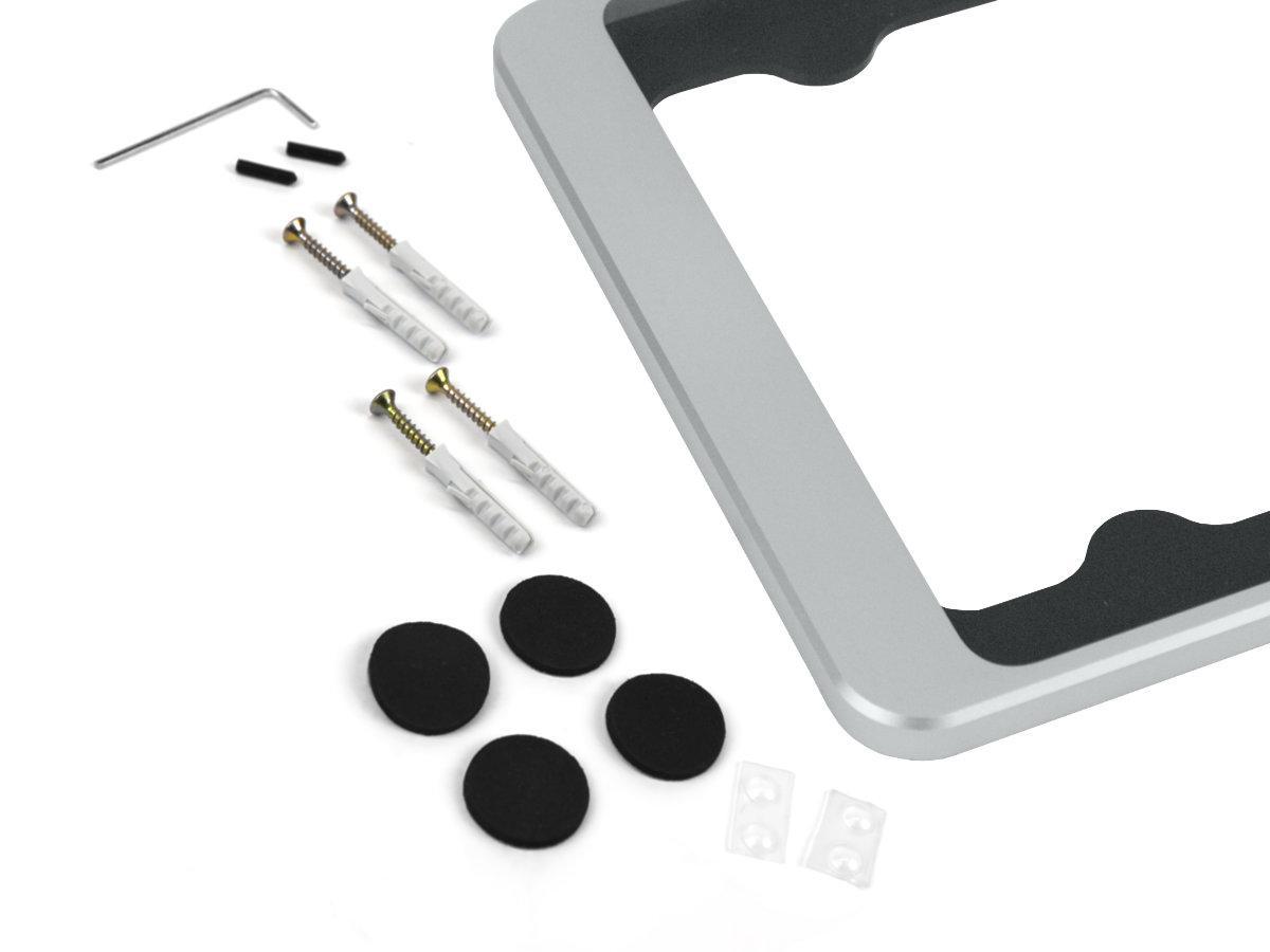 Displine Dame Wall Samsung TAB S4 10.5" Wandhalterung, silber Schrauben & Schaumstoff Distanz Pads Set
