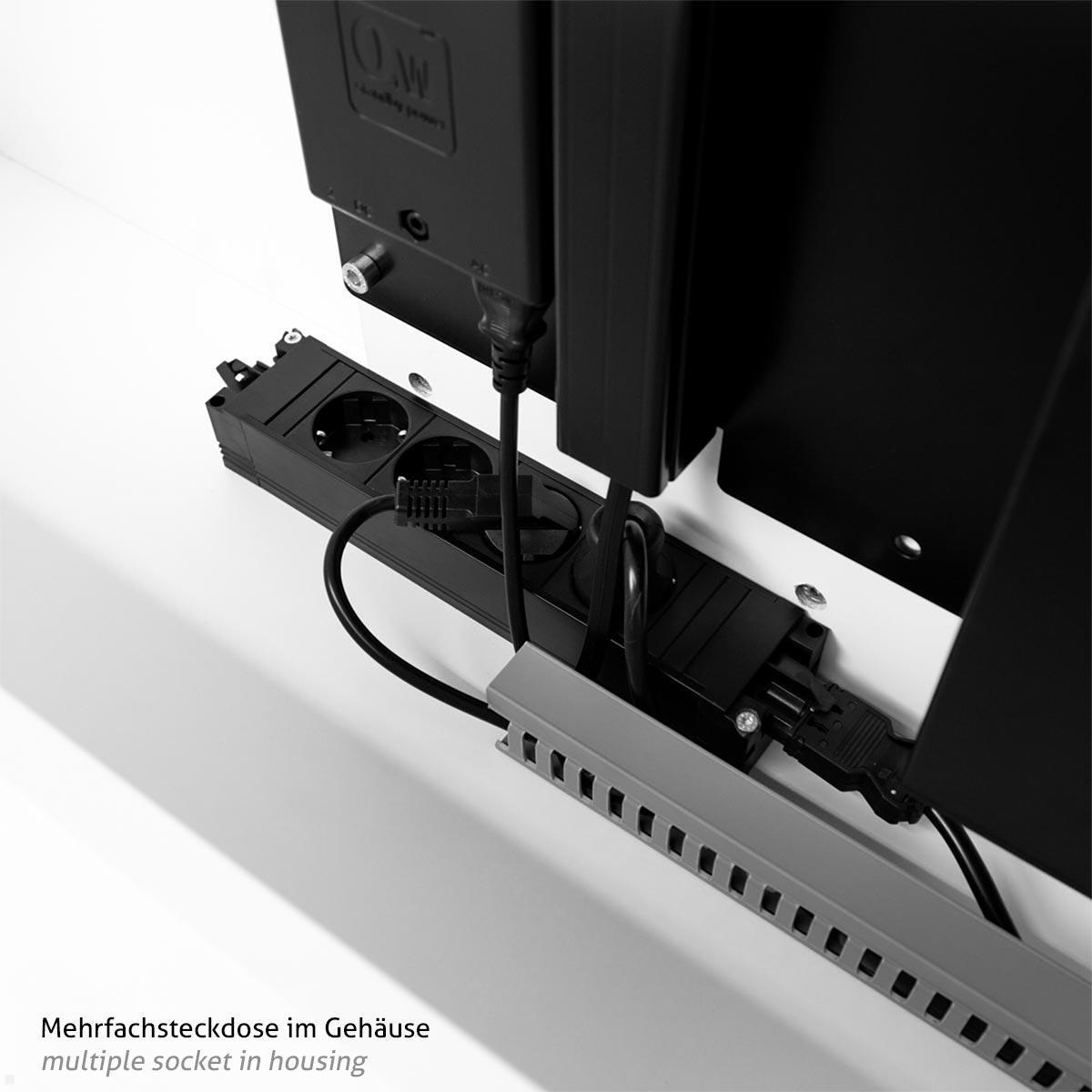 MonLines SIDEB65W mobiles TV Sideboard mit Lift bis 65 Zoll, weiß 4-Fach Steckdosenleiste MonLines SIDEB65W mobiles TV Sideboard mit Lift bis 65 Zoll, weiß 4-Fach Steckdosenleiste