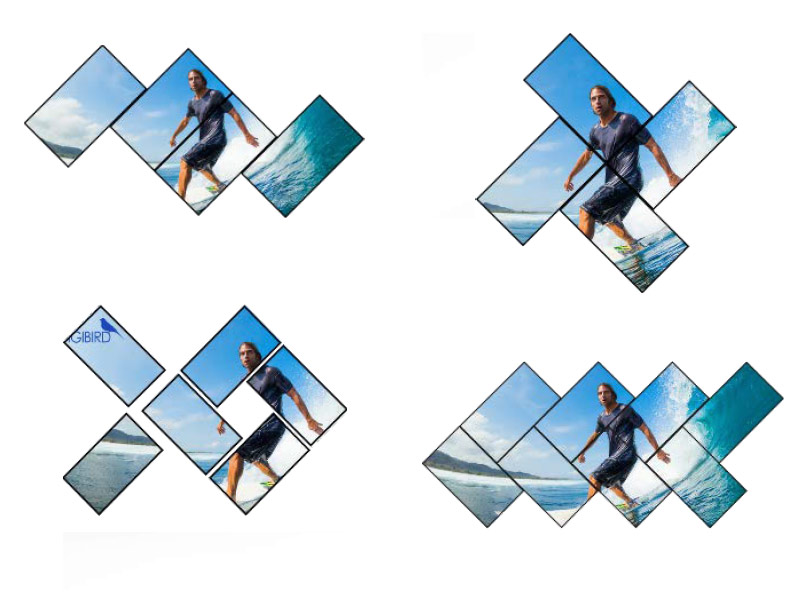 Digibird - HDMI 45° DB-VRC4H-E Videowall kreativ gestalten