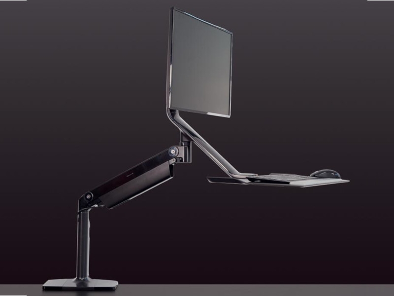 Humanscale QuickStand Lite QSLBLC Sitz-Steh-Halterung Arbeiten im Stehen