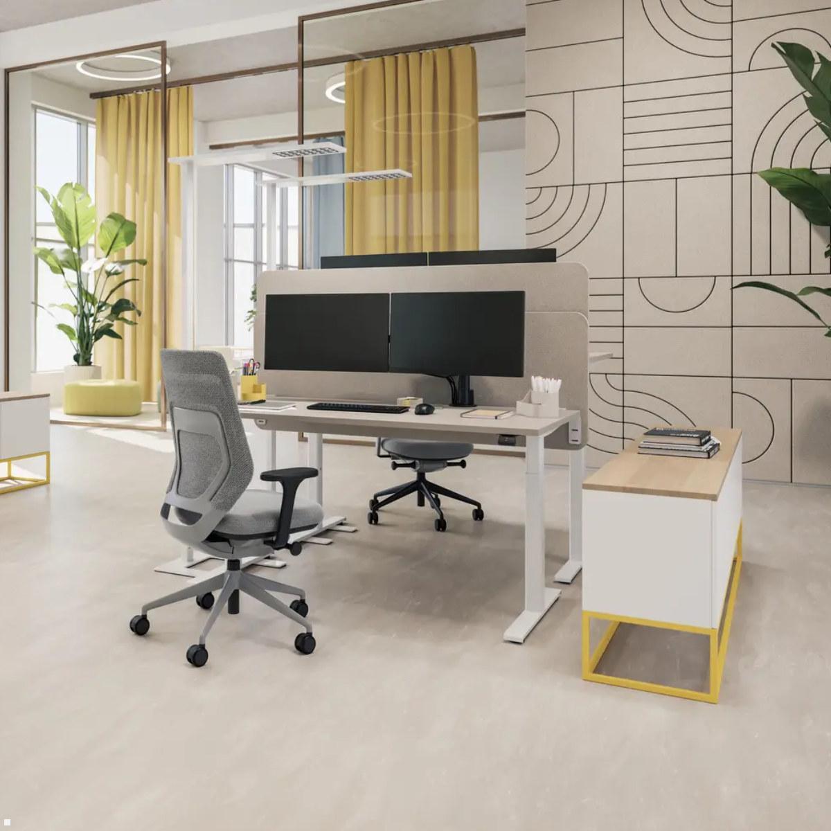 Novus Clu Plus X2 Monitorhalterung für 2 Monitore bis 27Zoll (992+2118+000), schwarz, höhenverstellbare 2-fach Monitorhalterung