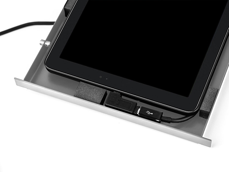 TabLines TSG032E Tablet Schutzgehäuse für Microsoft Surface 3, Edelstahl Kabelführung