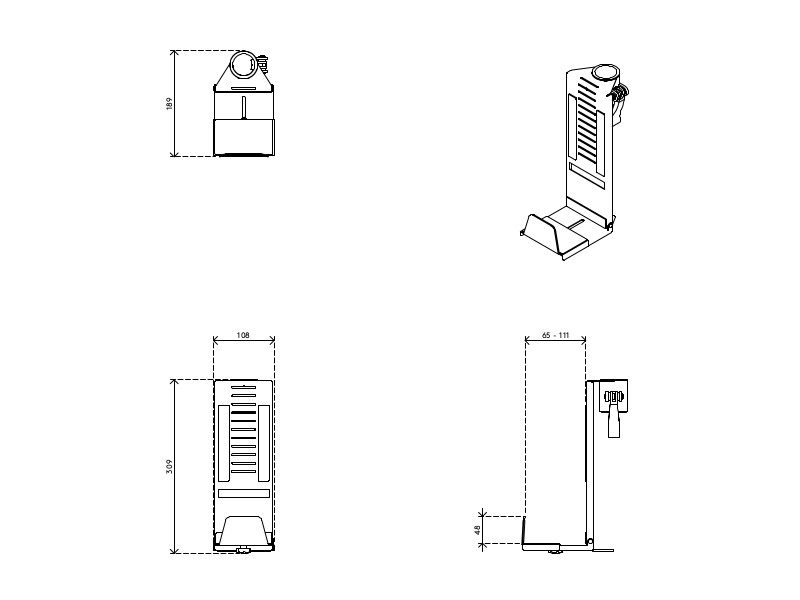 Dataflex Viewmate SFF CPU-Halterung Zeichnung Dataflex Viewmate SFF CPU-Halterung Zeichnung