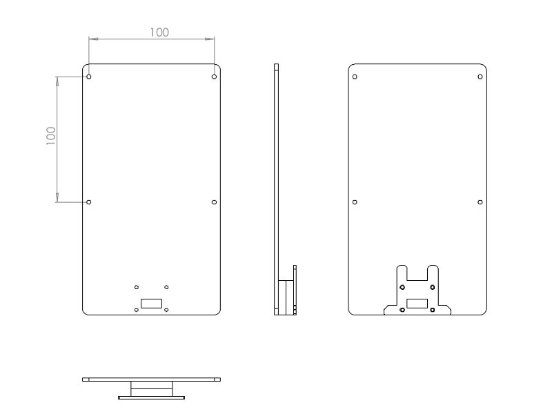 MonLines V018B VESA Adapter für ViewSonic Monitore Maße MonLines V018B VESA Adapter für ViewSonic Monitore Maße
