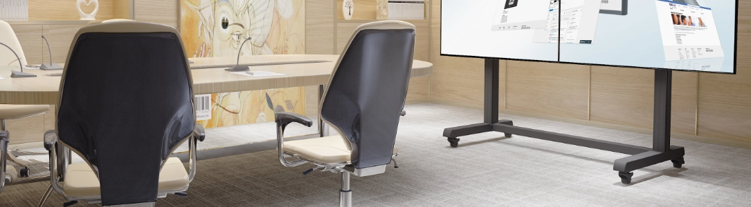 Bodenständer mit Rollen für 37-49 Zoll Monitore, Monitorhalter Bodenständer mit Rollen für 37-49 Zoll Monitore, Monitorhalter