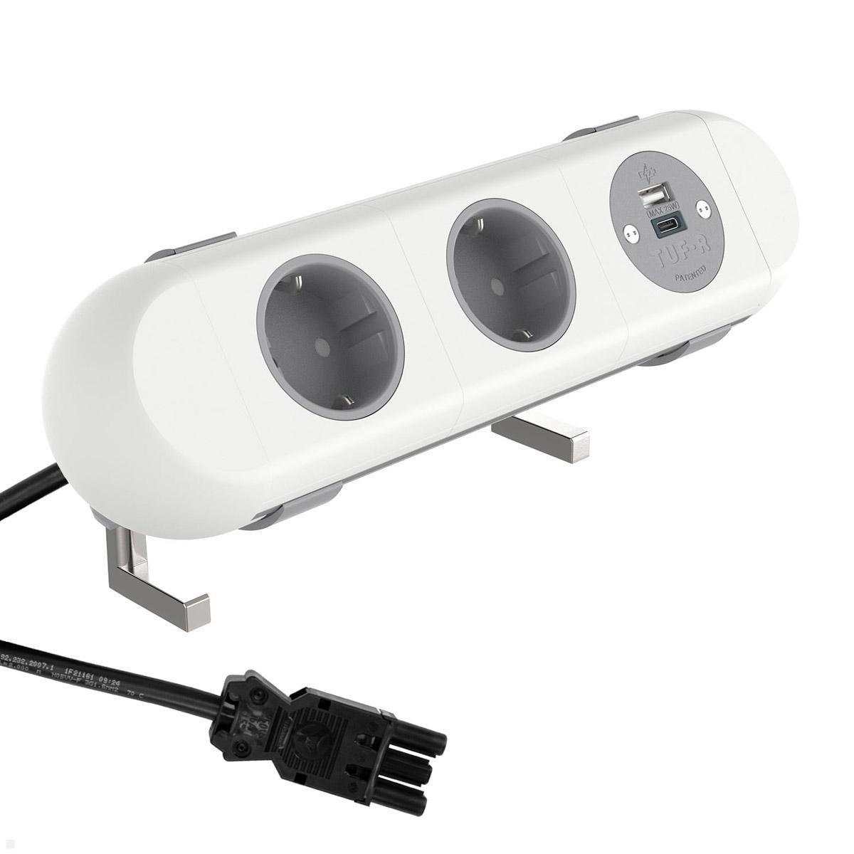 Dataflex Polar Tischanschlussfeld 2x Steckdose, 1x USB-A, 1x USB-C (25.100), weiß Dataflex Polar Tischanschlussfeld 2x Steckdose, 1x USB-A, 1x USB-C (25.100), weiß