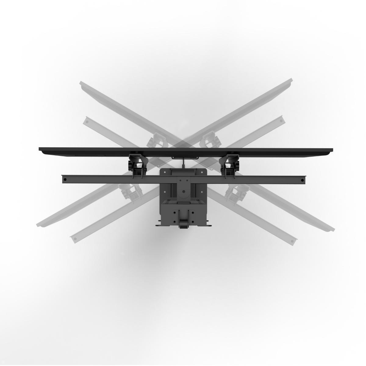 MonLines MLS040B Einbau TV Lift bis 80 kg, 860-1860 mm Hub, schwarz, schwenkbar