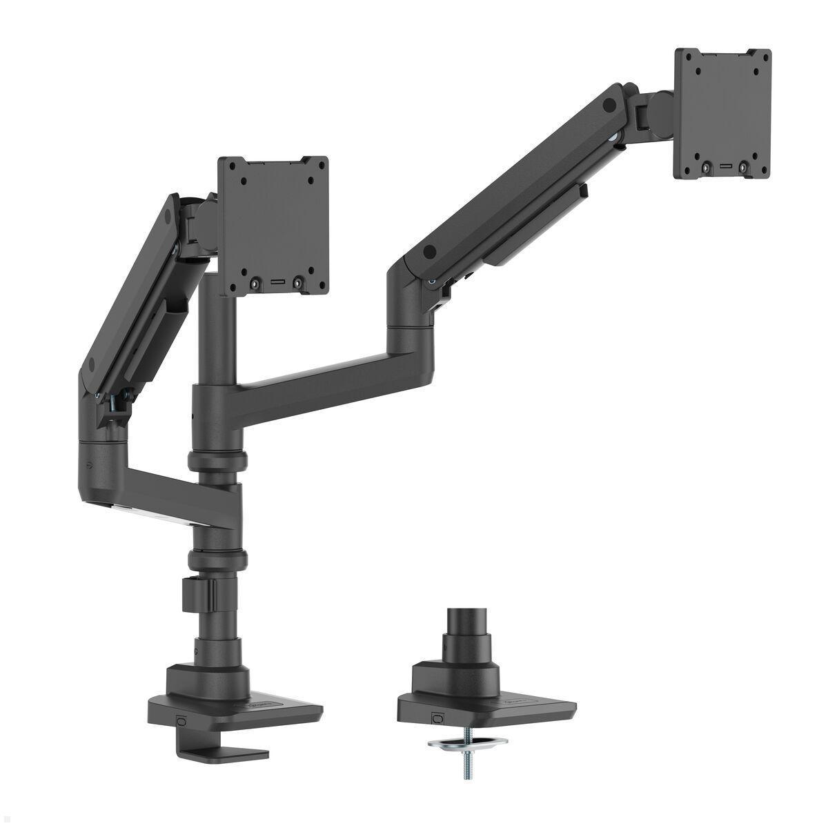 Vogels Essential M3032B Dual Monitor Tischhalterung höhenverstellbar 49 cm, schwarz, 2-fach VESA Bildschirmhalterung