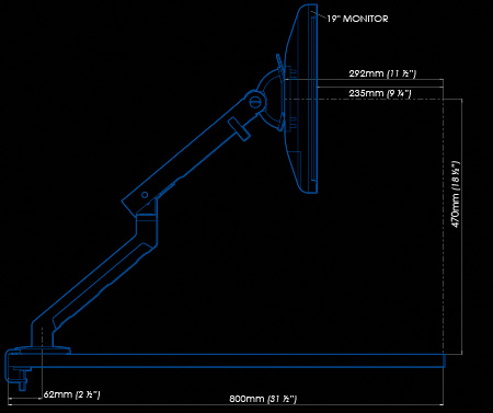 CBS Flo Dynamic Monitor Tischhalterung mit Tischklemme silber