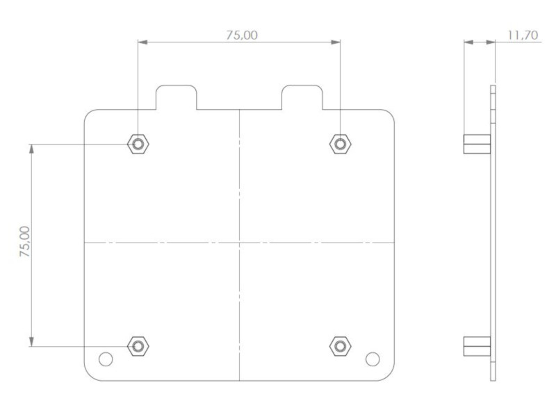 MonLines V002S VESA Adapter für Samsung S24C750P und S27C750P Zeichnung MonLines V002S VESA Adapter für Samsung S24C750P und S27C750P Zeichnung