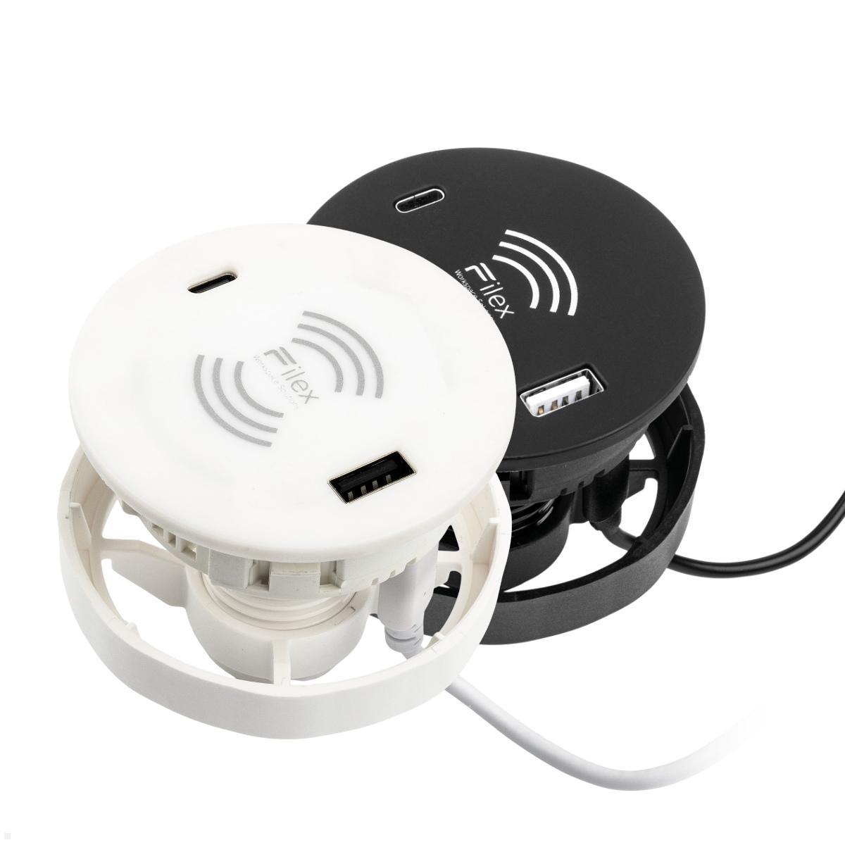 Fellowes Qi Power-Spot Wireless Charger mit USB-A und USB-C, Farbauswahl