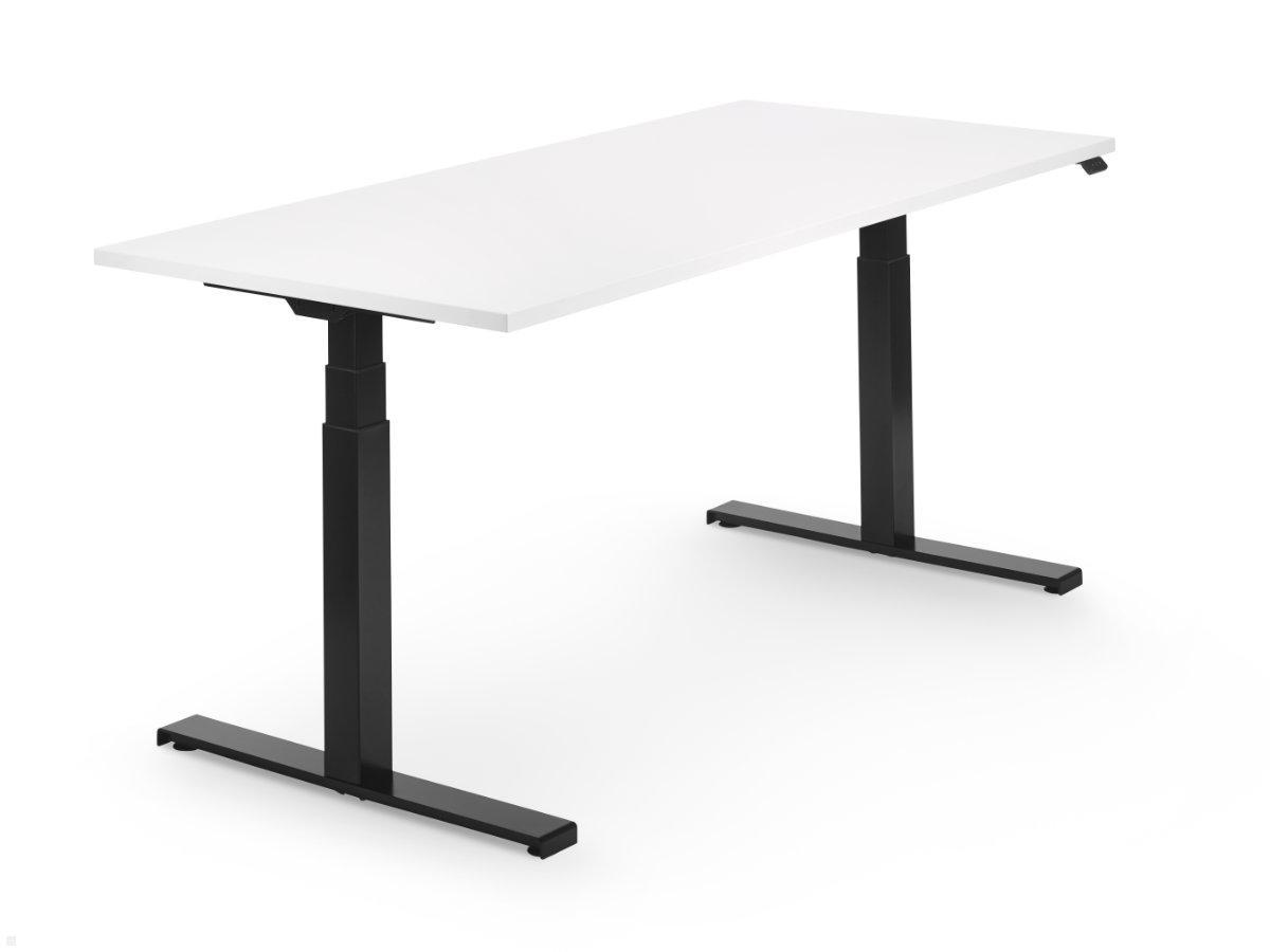 TecLines TST-1401B Steh Sitz Schreibtisch 1400x800 mm, weiß/schwarz