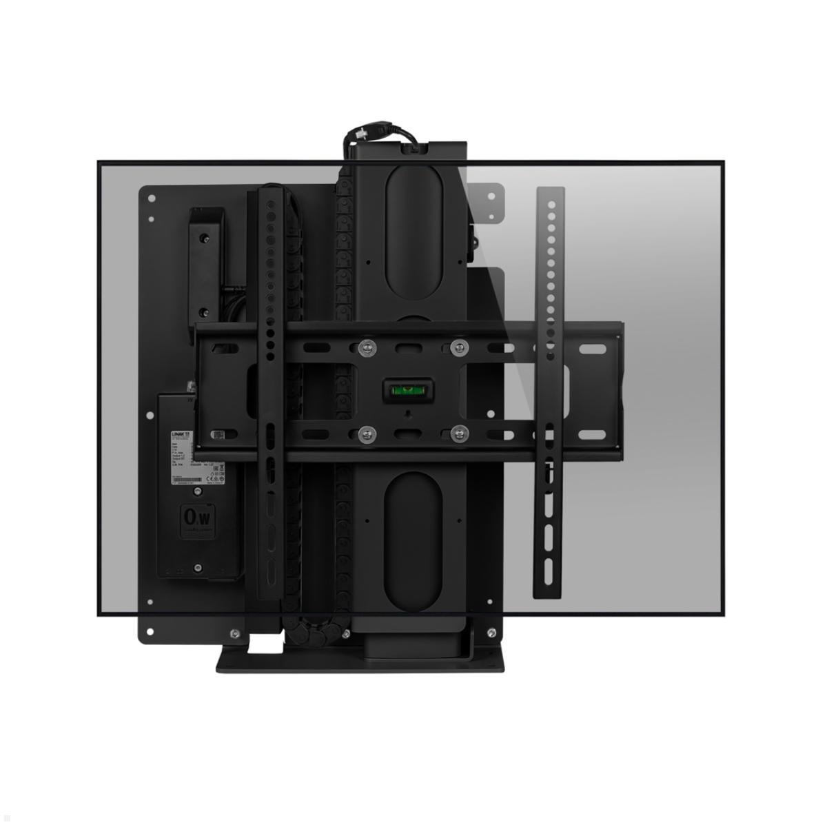 MonLines MLS675B TV Lift Standfuß elektrisch, 675mm, schwarz Ansicht mit Display