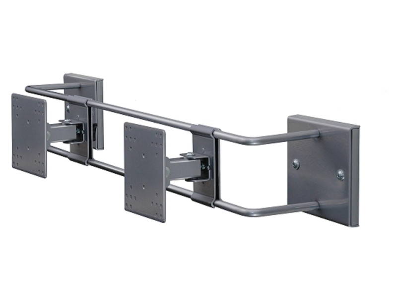 R-Go Steel Double Screen Monitor Wandhalterung verstellbar RGOSC160, silber