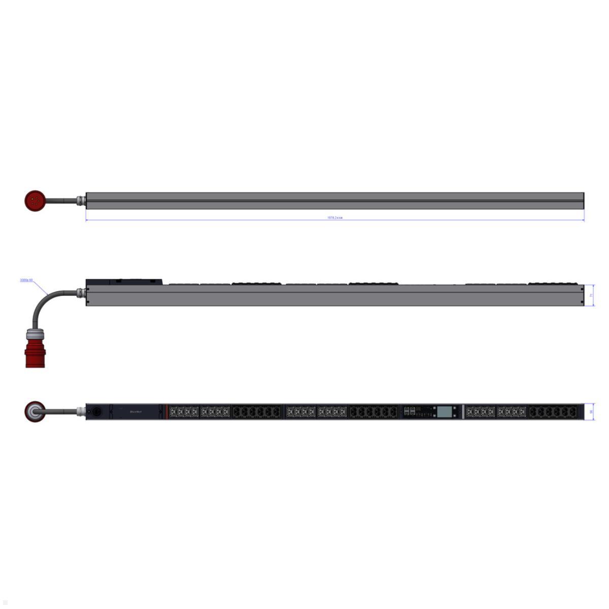 Bachmann BN PRO Metered + – 24xC13 / 18xCombo, 3,0m CEE 16A/5p (BM0024751), Netzwerkschrank