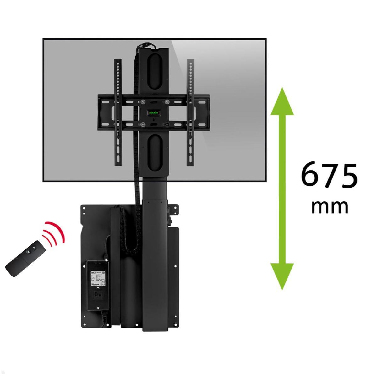 MonLines MLW675B TV Lift Wandhalterung elektrisch, 675mm, schwarz MonLines MLW675B TV Lift Wandhalterung elektrisch, 675mm, schwarz