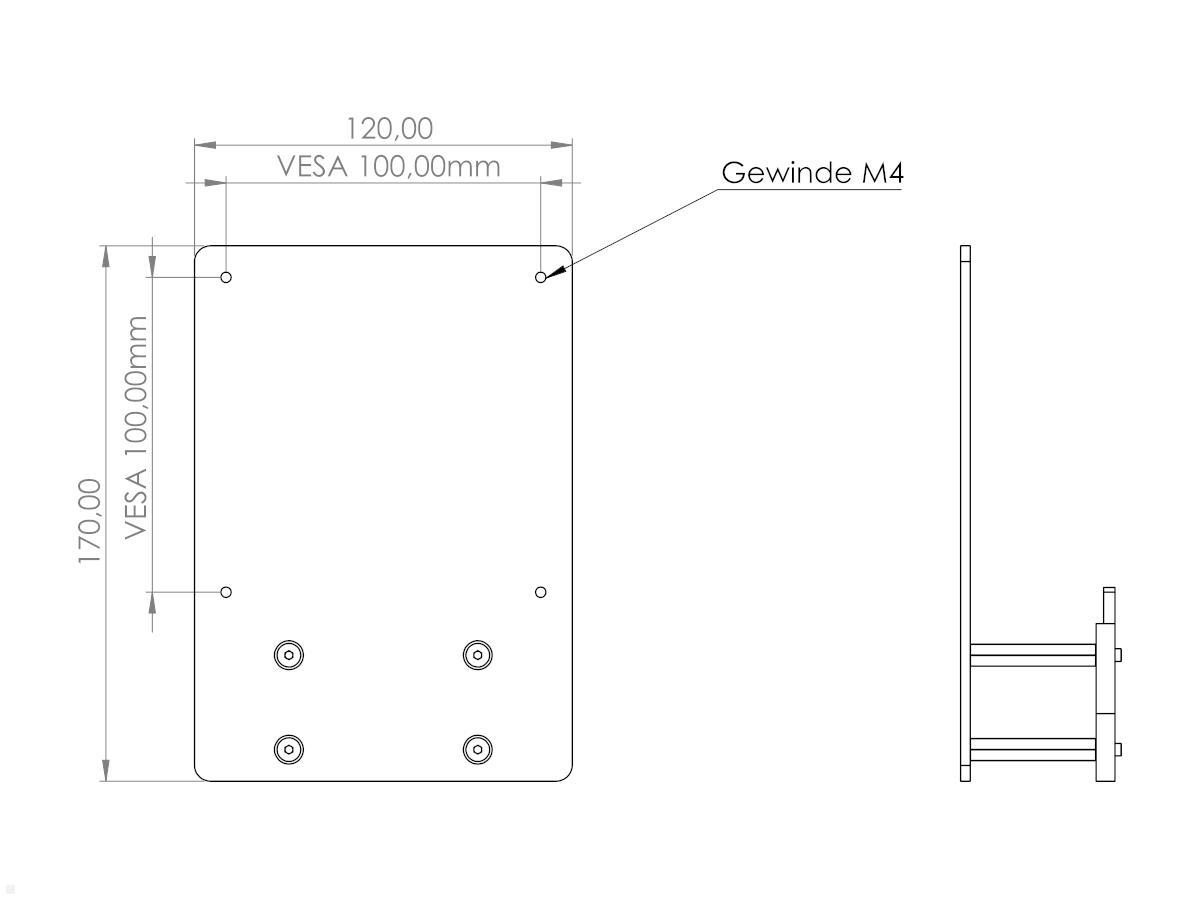 MonLines V074 VESA Adapter für Samsung C32T550FD C27T55 Maße MonLines V074 VESA Adapter für Samsung C32T550FD C27T55 Maße