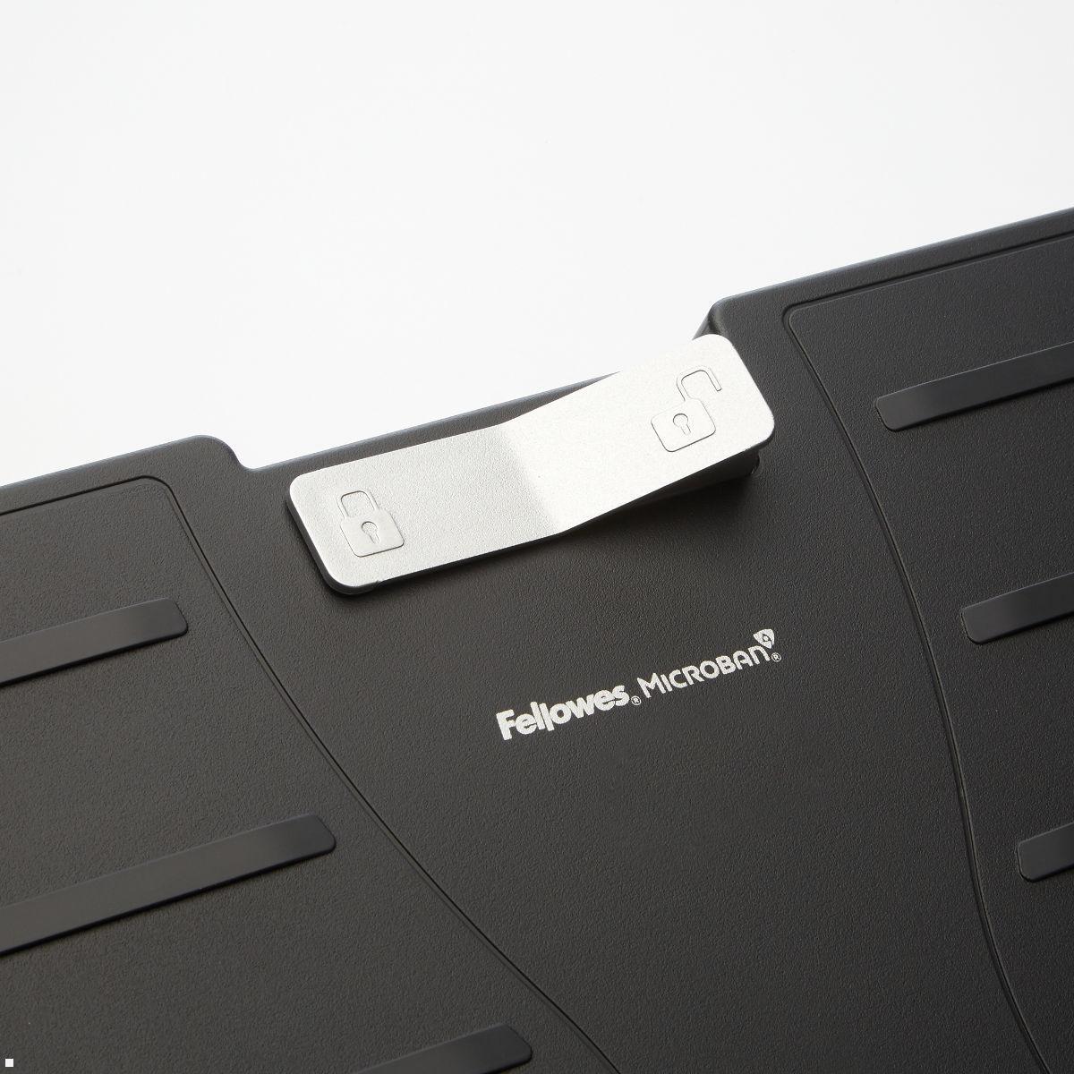 Fellowes Office Suites Fußstütze höhenverstellbar, Detailansicht Verriegelung