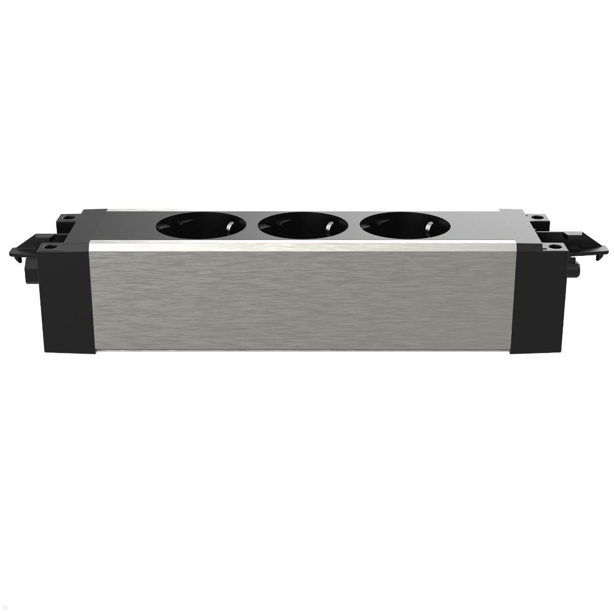 Dataflex Power Powerbar Steckdosenleiste 3-fach (28.303), seitliche Ansicht Dataflex Power Powerbar Steckdosenleiste 3-fach (28.303), seitliche Ansicht