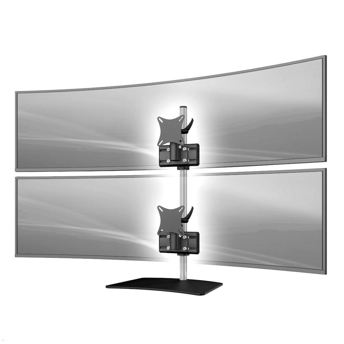 MonLines MTH250B Monitorhalter Standfuß für 2 Curved Monitore übereinander bis 57 Zoll, schwarz MonLines MTH250B Monitorhalter Standfuß für 2 Curved Monitore übereinander bis 57 Zoll, schwarz