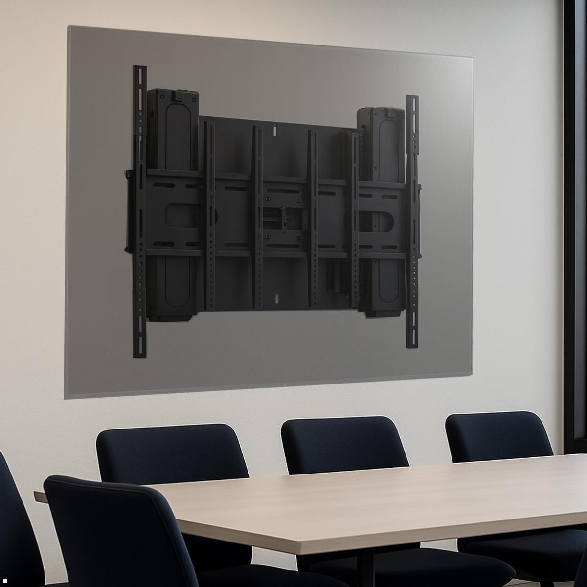 MonLines MLW675B2 TV Lift Wandhalter elektrisch, 675mm, 98 Zoll, schwarz, Anwendungsbeispiel