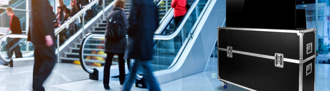 Digital Signage Transportcase mit TV Lift
