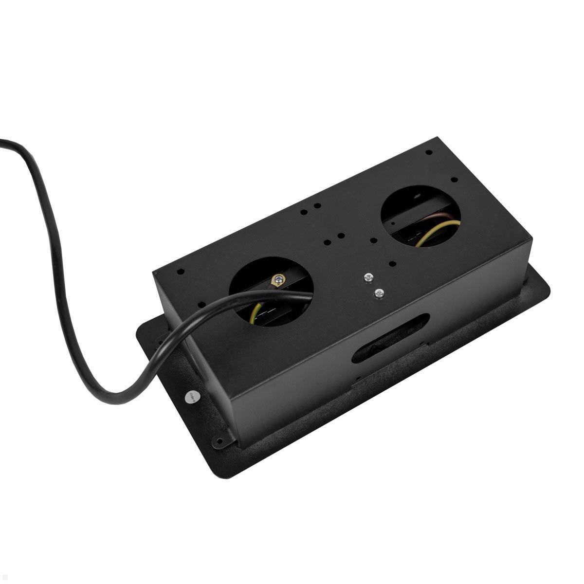 TecLines TES010B 2-fach Einbausteckdose mit USB-Charger, 1,5m Kabel, schwarz Ansicht von unten