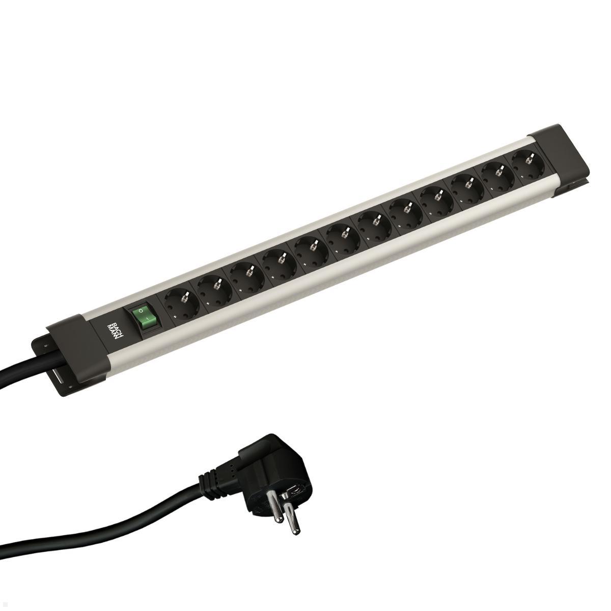 Bachmann CONNECTUS 12x Steckdose, 1x Schalter, 2m Zuleitung (BM005901)