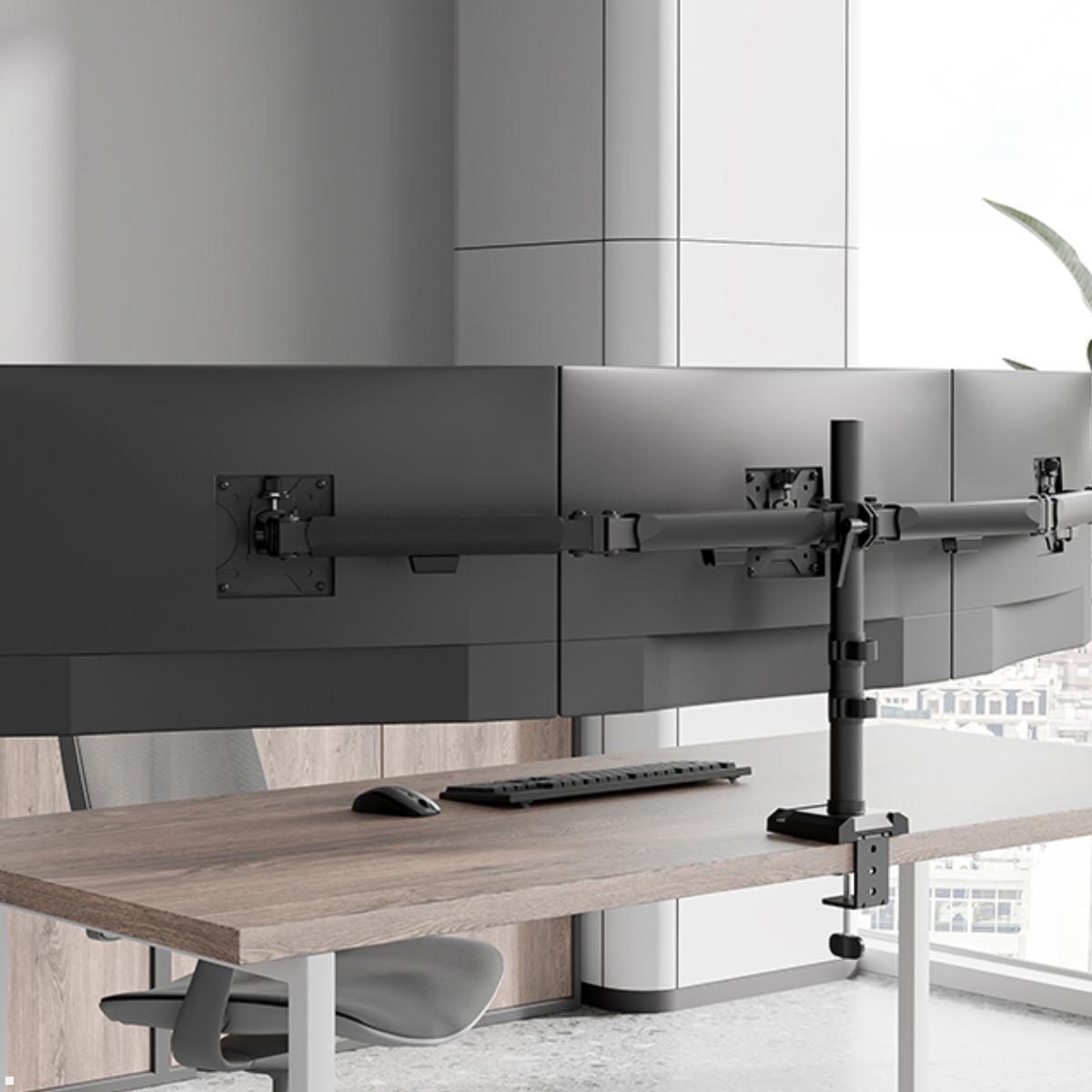 Neomounts NERO DS60-600BL3 3-fach Monitor Tischhalterung, schwarz Anwendung Office