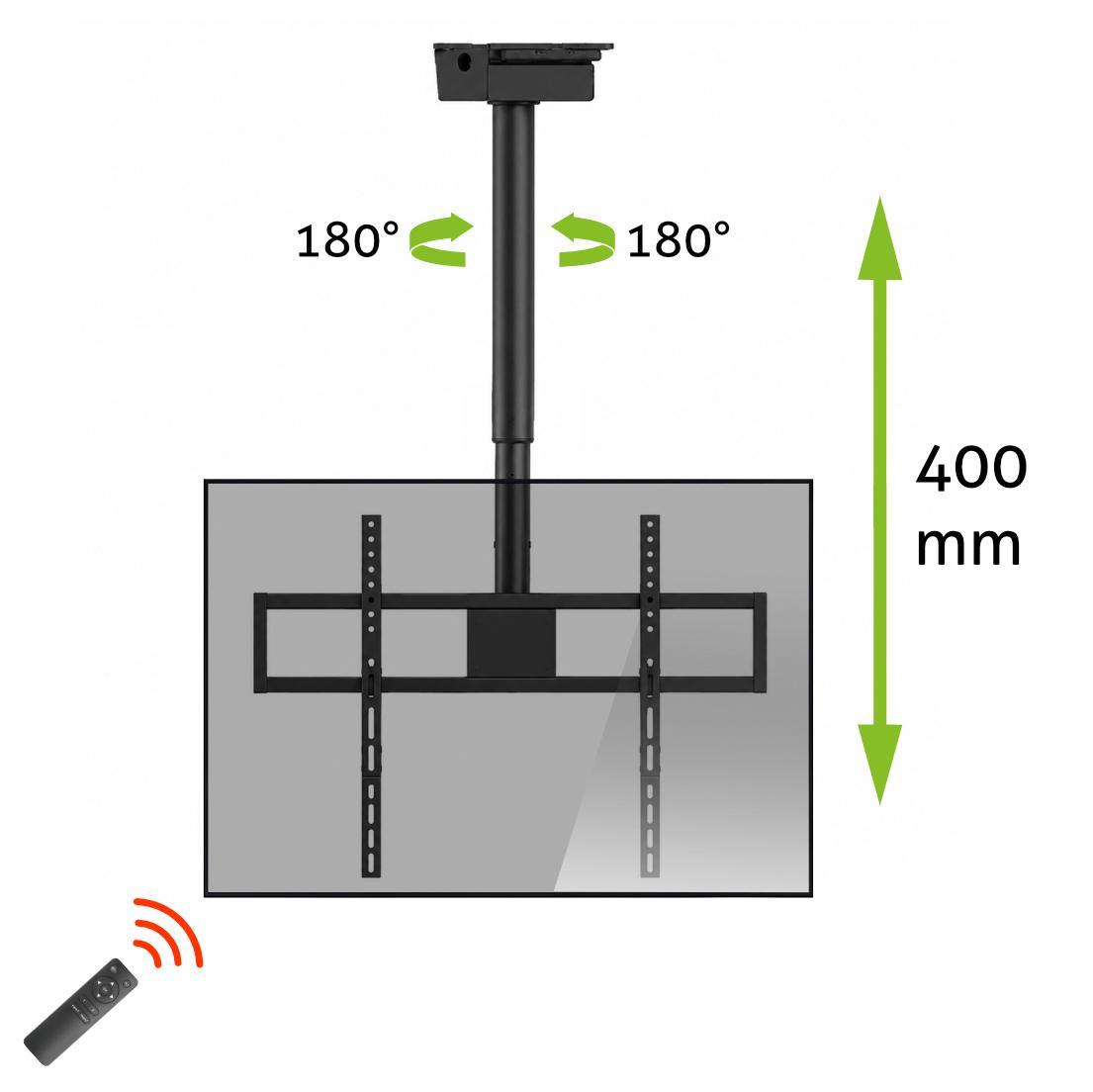 MonLines MLD400B elektrisch schwenkbare TV Lift Deckenhalterung, Hub 400mm, schwenkbare TV Deckenhalterung