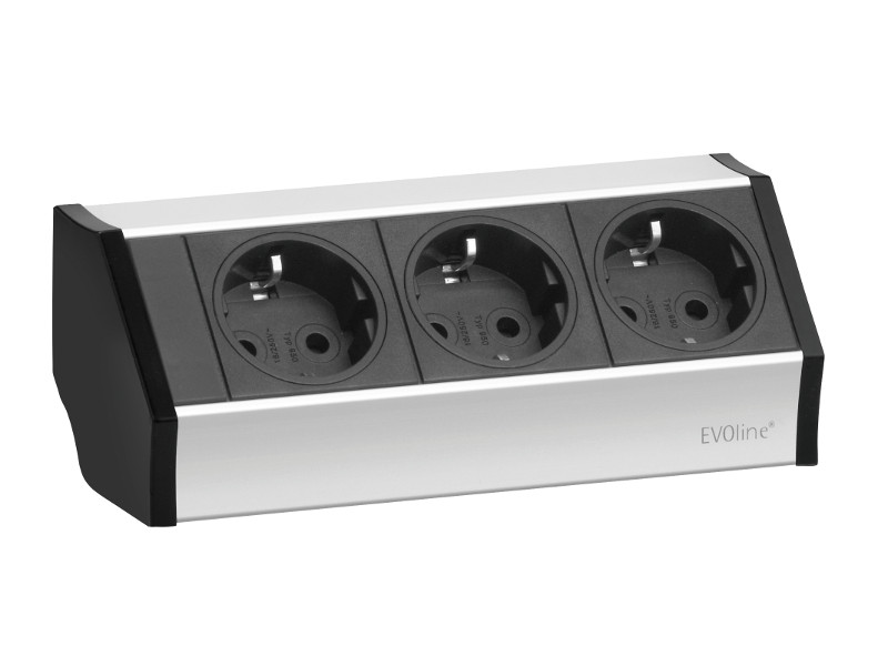 EVOline V-Dock Cuisine 3x Schuko front EVOline V-Dock Cuisine 3x Schuko front
