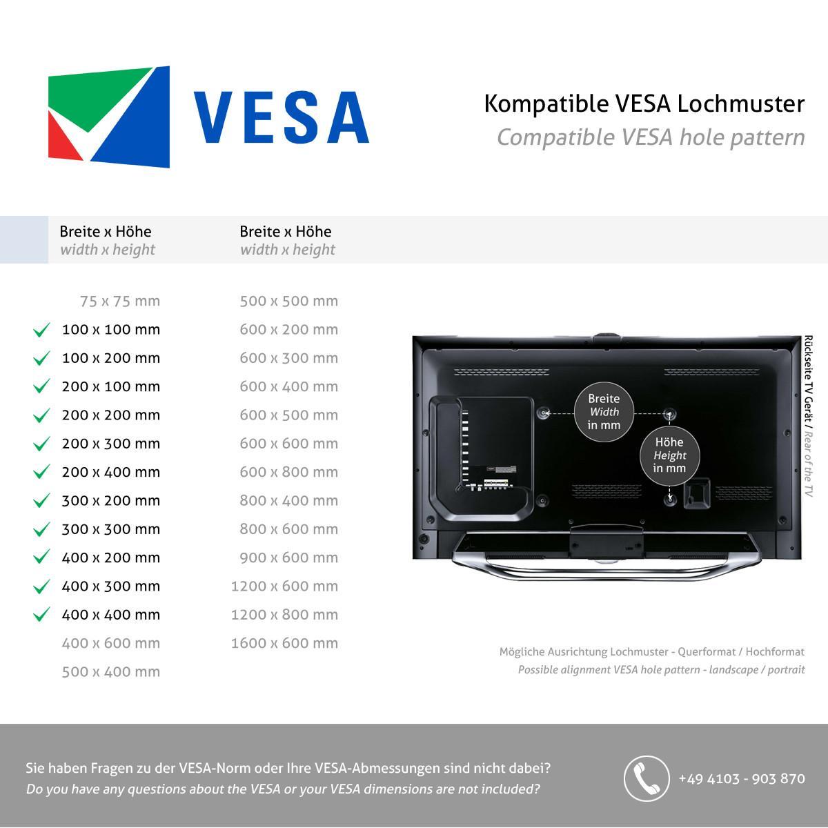 TV-Wandhalterung HWC-C95, Monitor-Halter, kaltgewalzt neigbar schwenkbar  ausziehbar 32-65 Zoll Vesa bis 600mm von Heute-Wohnen