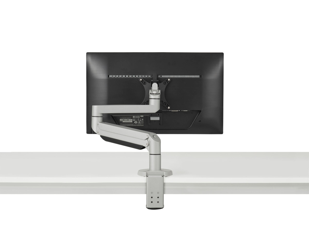 BakkerElkhuizen Premium Office Monitor Tischhalterung Klemme bis 32 Zoll, silber