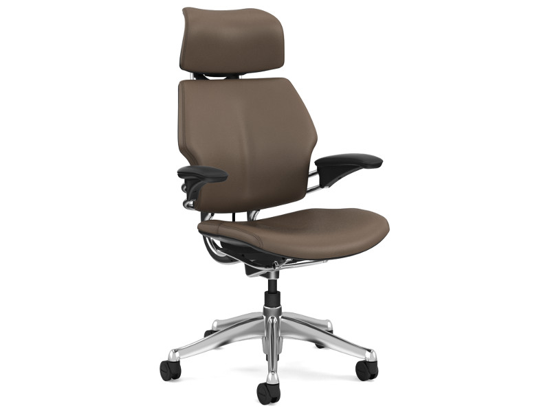 Humanscale Bürostuhl Leder Freedom Headrest F211AQ429N braun Humanscale Bürostuhl Leder Freedom Headrest F211AQ429N braun