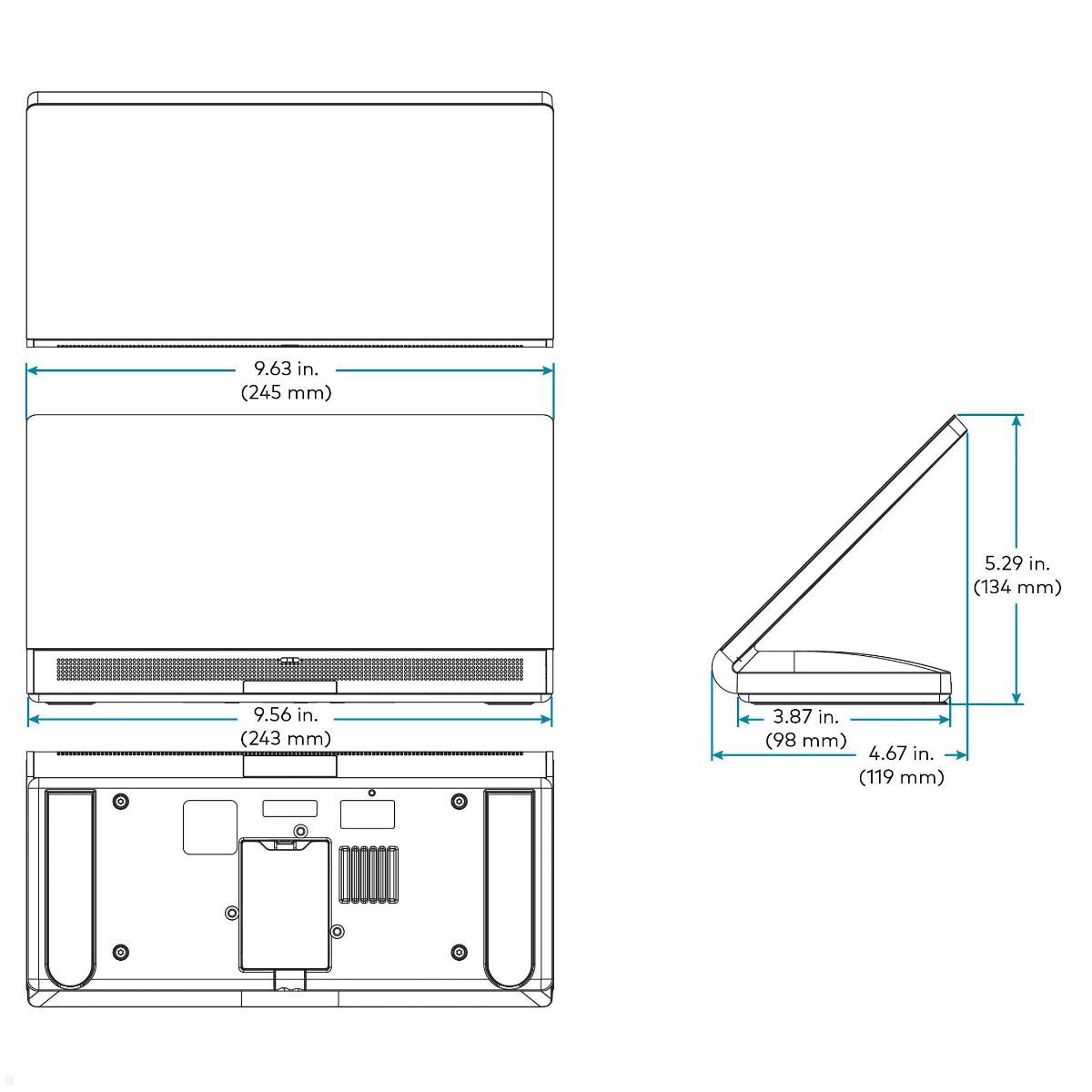 Crestron Tisch-Touchscreen 10,1 Zoll (TS-1070-W-S), technische Daten