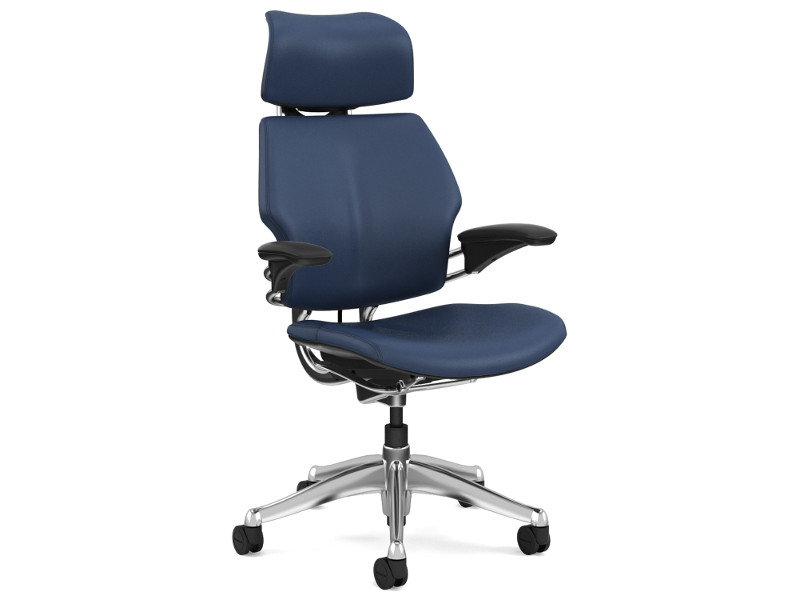 Humanscale Bürostuhl Leder Freedom Headrest F211AQ444N blau Humanscale Bürostuhl Leder Freedom Headrest F211AQ444N blau