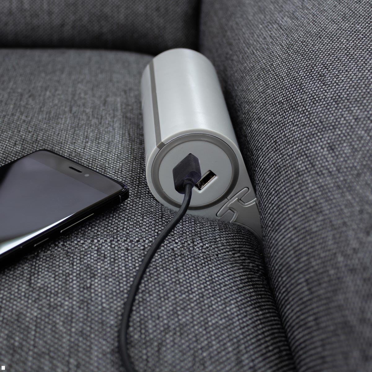 TecLines TSS001G Sofa Steckdose mit 2x USB-A Charger für Smartphone, Tablet, Laptop