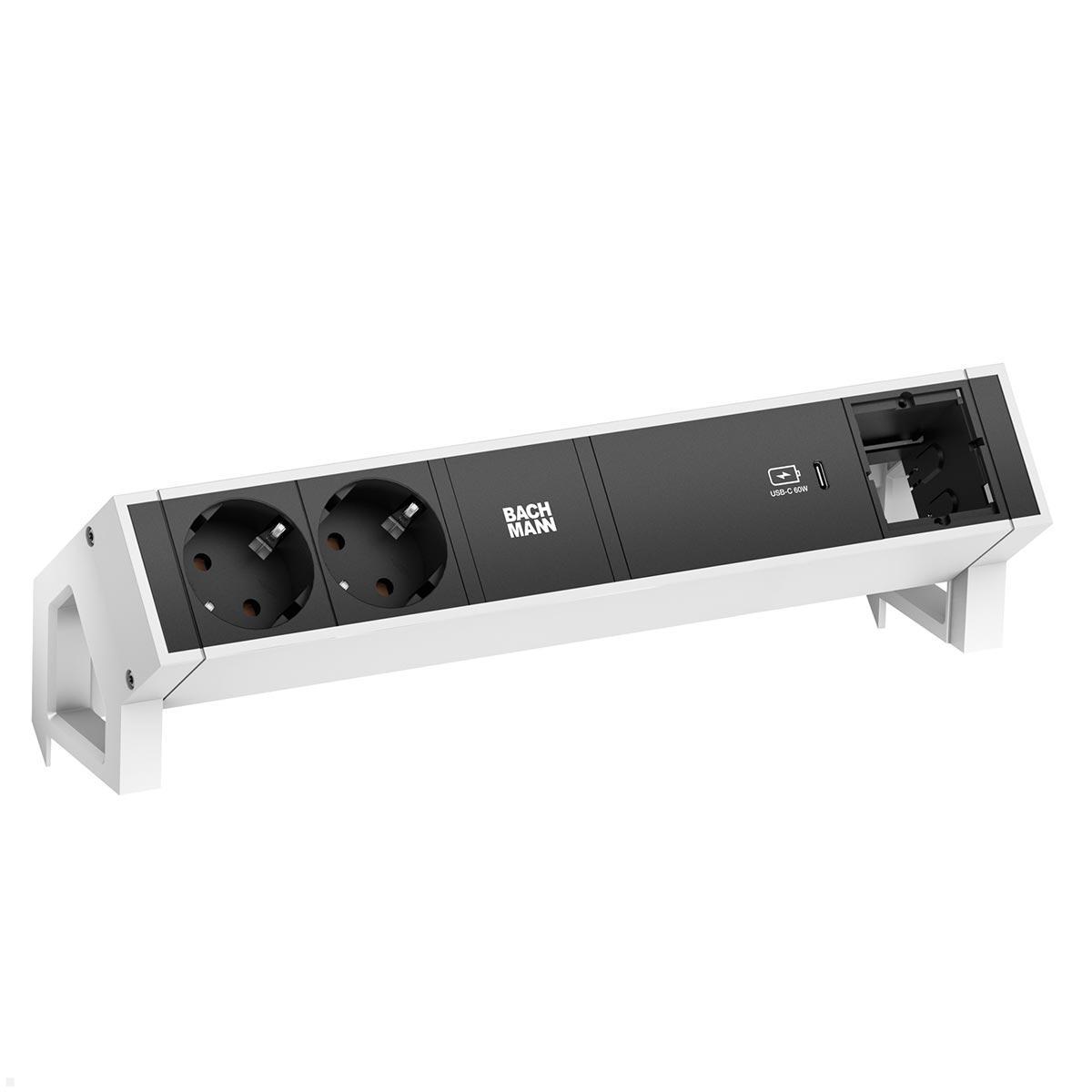 Bachmann DESK 2 2x Steckdose 1x USB-C Charger 60W 1x CM (902.937), weiß Bachmann DESK 2 2x Steckdose 1x USB-C Charger 60W 1x CM (902.937), weiß
