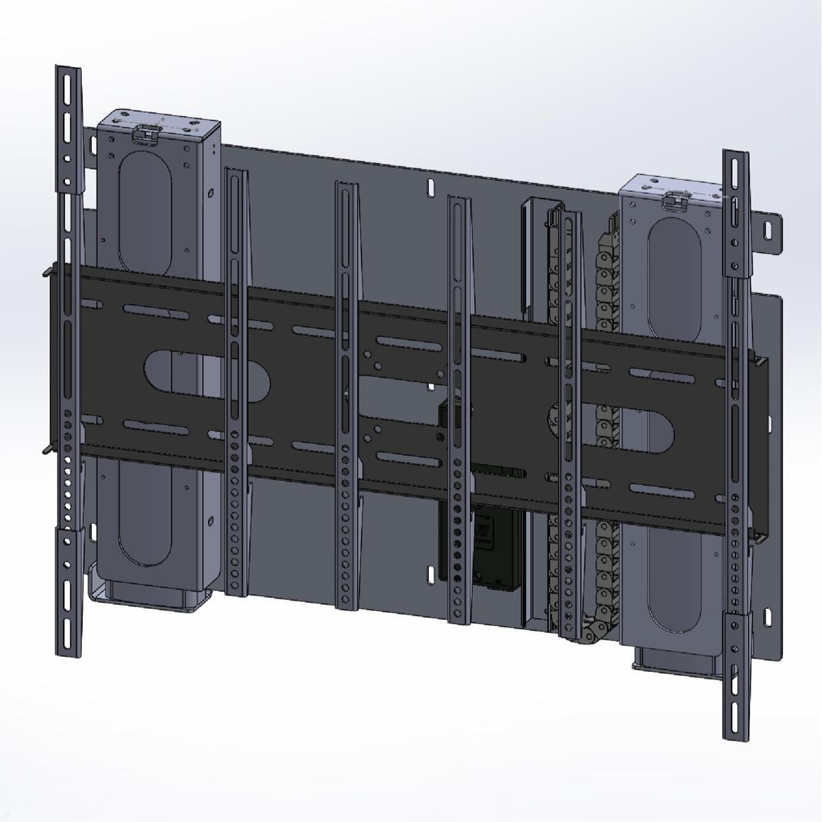 MonLines MLW675B2 TV Lift Wandhalter elektrisch, 675mm, 98 Zoll, schwarz, Display Lift