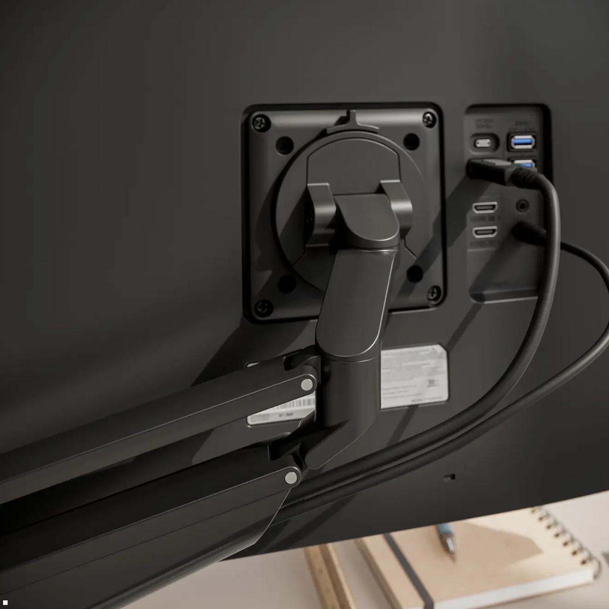 Novus Clu Duo Monitorhalterung ohne Befestigung (990+4101+000), weiß, Pivot-Funktion Hochformat weiß