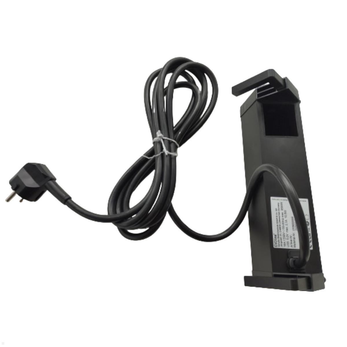 EVOline DockSquare 2-fach Steckdose USB-A/C, Leermodul und Befestigungszwinge, Rückansicht EVOline DockSquare 2-fach Steckdose USB-A/C, Leermodul und Befestigungszwinge, Rückansicht