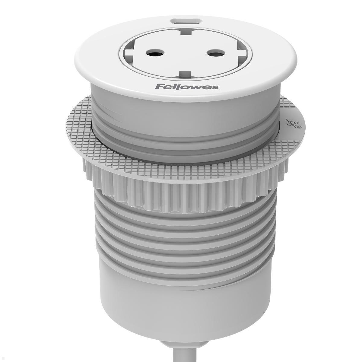 Fellowes Power-Spot Push Einbausteckdose mit USB-C Charger 30W, ausgefahren