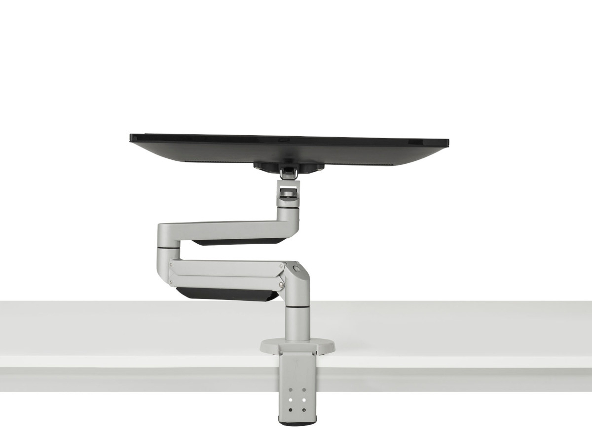BakkerElkhuizen Premium Office Monitor Tischhalterung Klemme bis 32 Zoll, silber neigbar