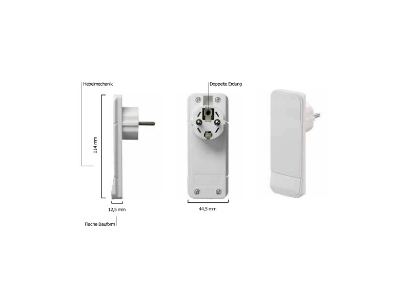 Bachmann SMART PLUG Flachstecker (933.009) weiß Maße Bachmann SMART PLUG Flachstecker (933.009) weiß Maße