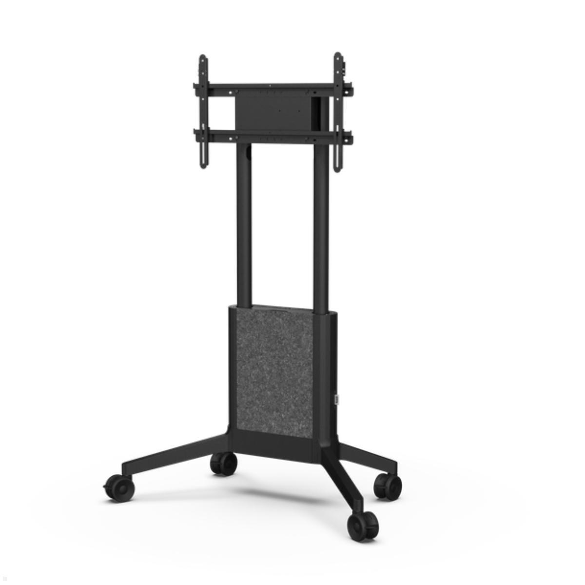 SMS EVER350 AIR mobiler TV Ständer 86 Zoll, Filz Cover schwarz (16-007-1S), seitliche Ansicht