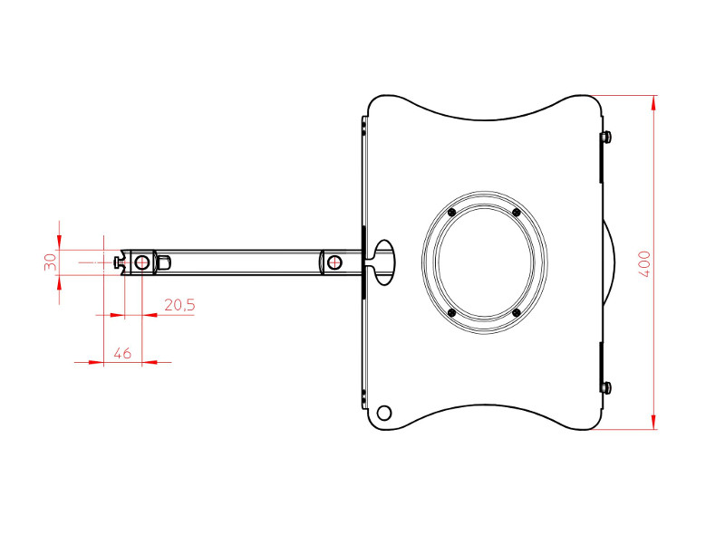Novus TSS Wandhalterung 445 mit Notebookhalter (966+1119+000) Zeichnung