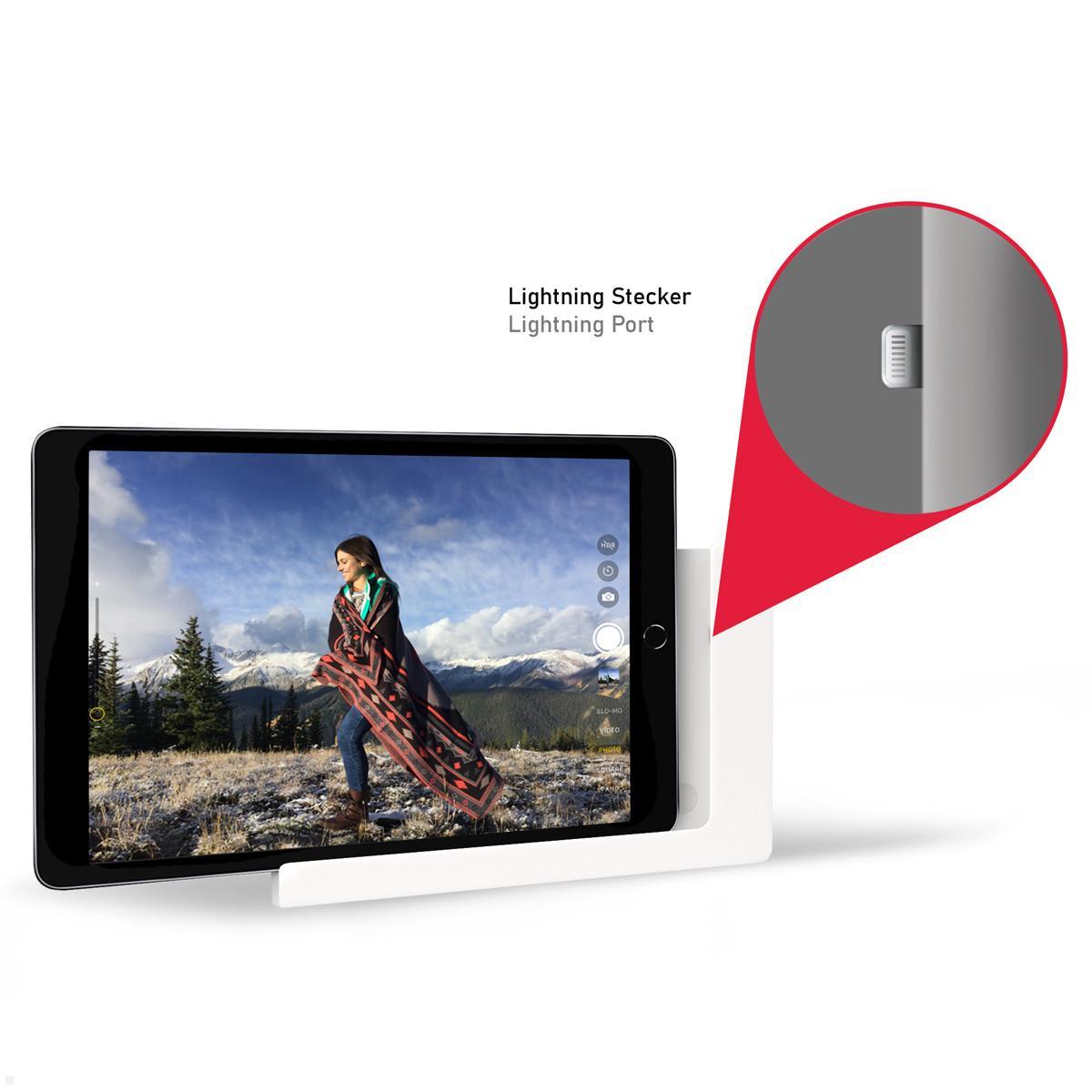 TabLines TWP009W Wandhalterung für Apple Air 2 9.7, weiß, mit Ladefunktion TabLines TWP009W Wandhalterung für Apple Air 2 9.7, weiß, mit Ladefunktion