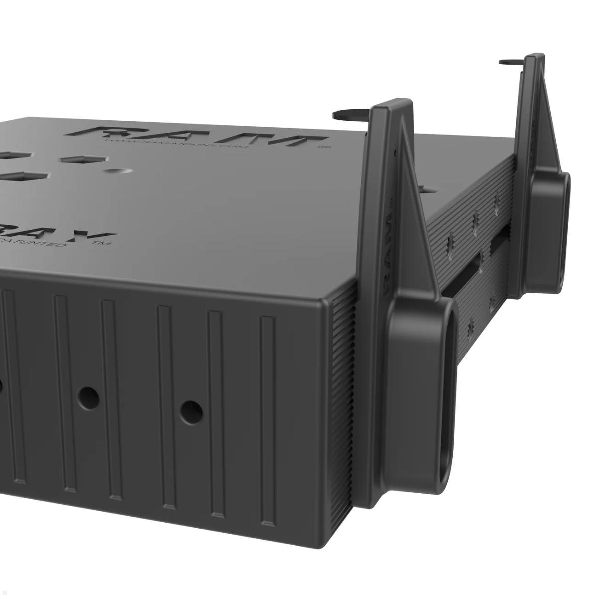 RAM Mounts Laptop-Halterung Tough-Tray mit flachen Seitenarmen Universal für 10-16 Zoll - AMPS-Lochmuster, verstellbare Seitenarme